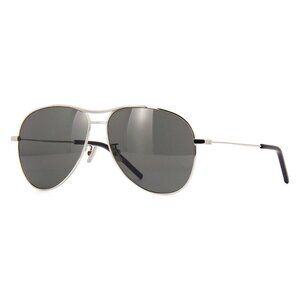 A0821Z New SAINT LAURENT Silver Aviator Classic 11 Blondie 002 Sunglasses Women